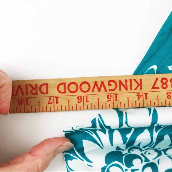 Ann Taylor Petite Teal Floral Halter Dress SZ 10P - Picture 6 of 6